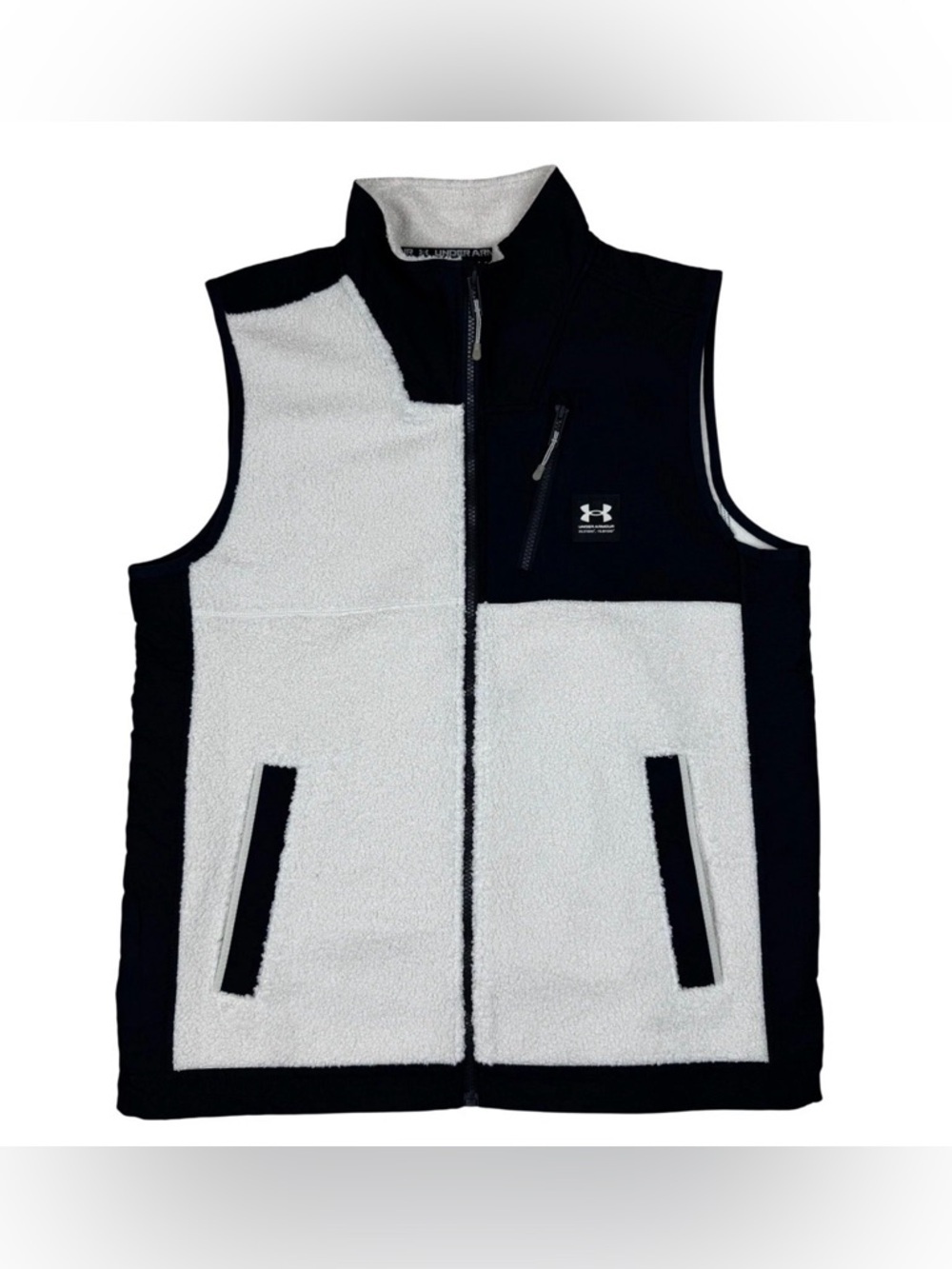 Under Armour Black & Cream Sherpa Hybrid Vest